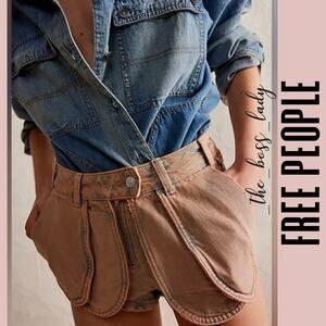 Free People shorts 28 denim high rise boho cotton jeans